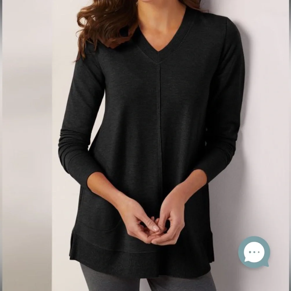 Soft Surroundings Siesta Soft Tunic Black, Women’s size medium - Picture 1 of 12